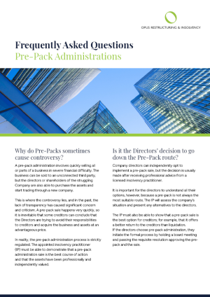 Pre-Pack Administration